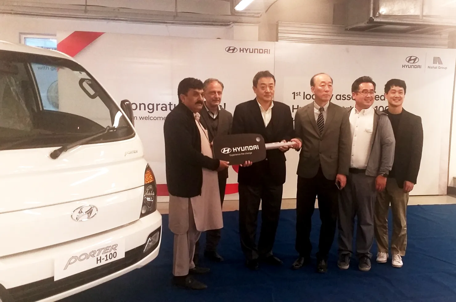 Hyundai Porter H-100 Pickup delivery starts. 1st vehicle Handover Ceremony held at its flagship Dealership